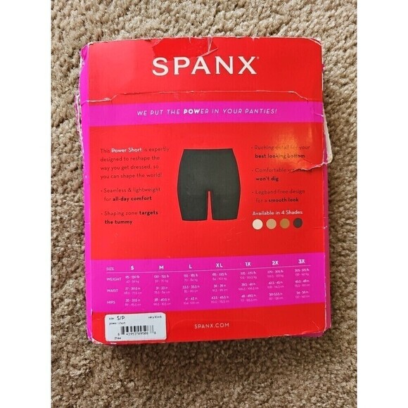 Spanx Women's Power Short Mid Thigh Shaper Short Black Size Small NEW $36 - Picture 2 of 5